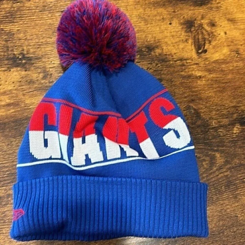 NEW YORK GIANTS BEANIE POM POM WINTER KNIT NEW